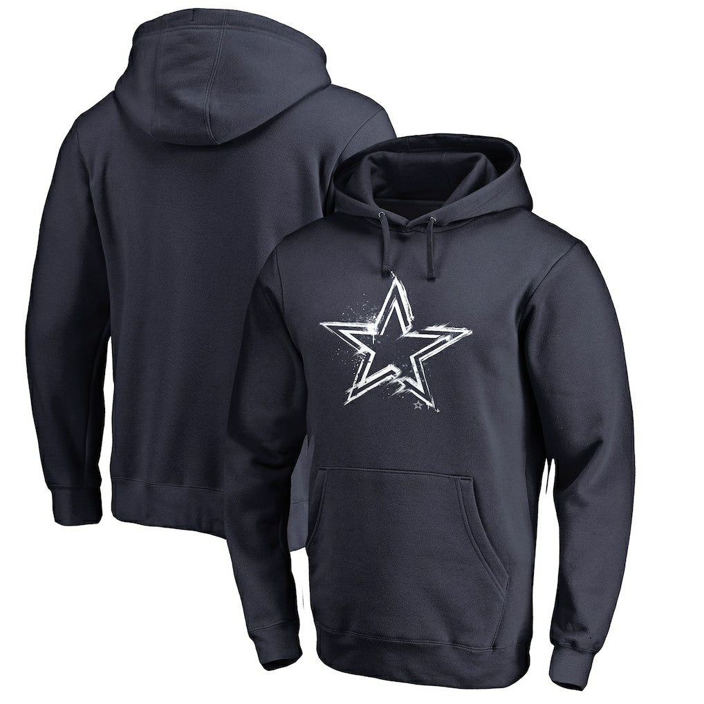 Dallas Cowboys Splatter Logo Pullover Hoodie - Navy Hoodies