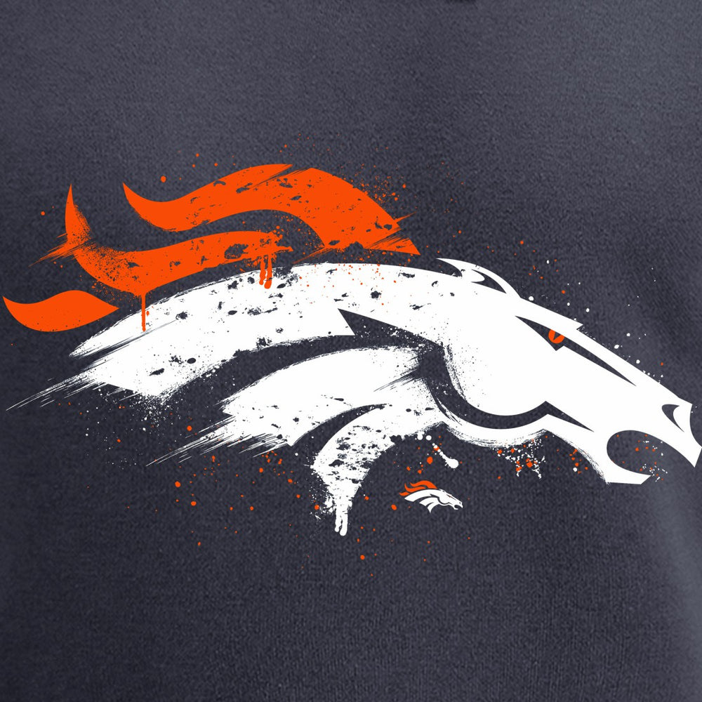 Denver Broncos Splatter Logo Pullover Hoodie - Navy Hoodies