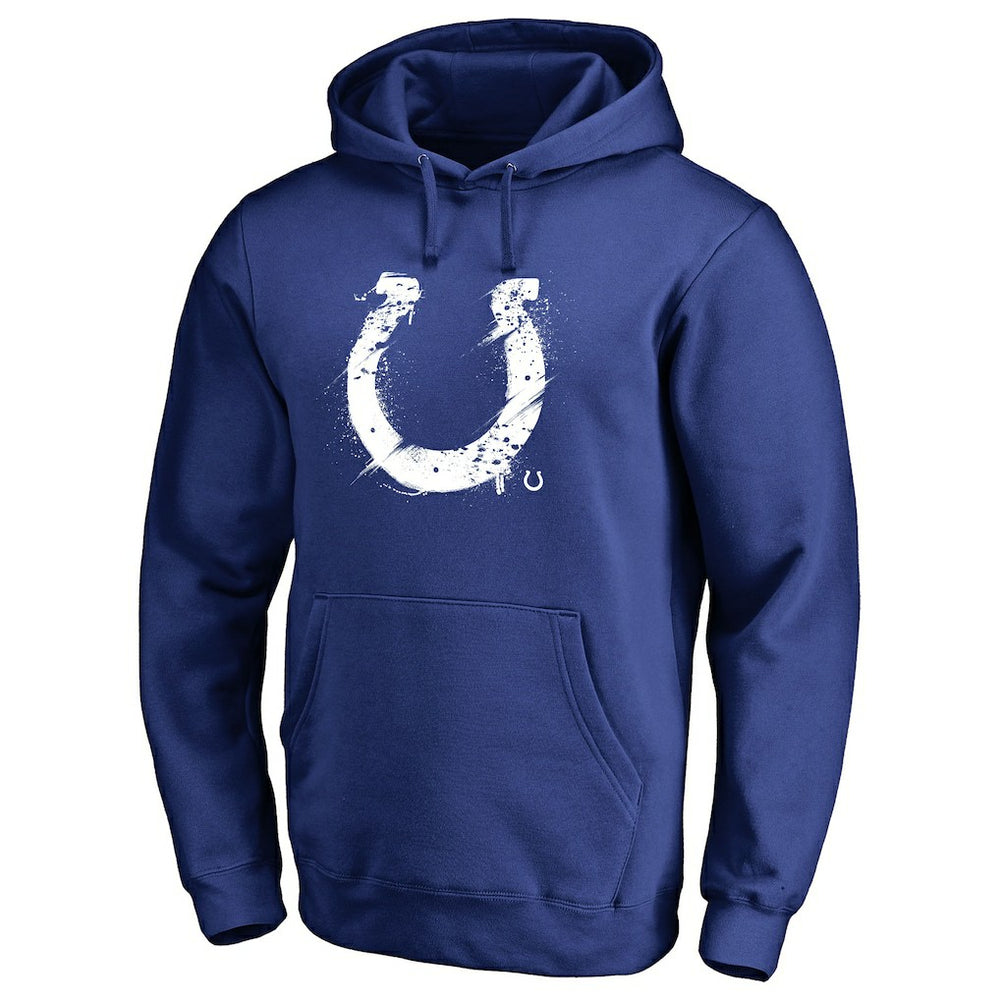 Indianapolis Colts Splatter Logo Pullover Hoodie - Royal Hoodies