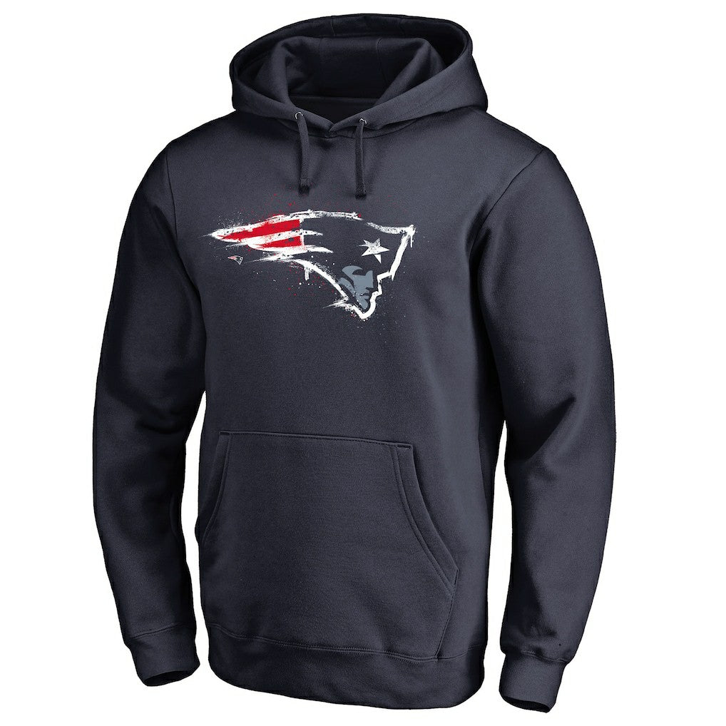 New England Patriots Splatter Logo Pullover Hoodie - Navy Hoodies