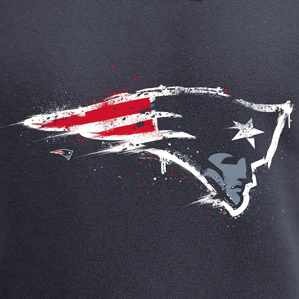 New England Patriots Splatter Logo Pullover Hoodie - Navy Hoodies