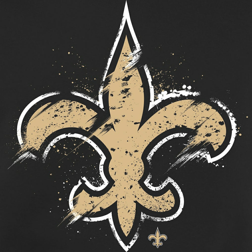 New Orleans Saints Splatter Logo Pullover Hoodie - Black Hoodies