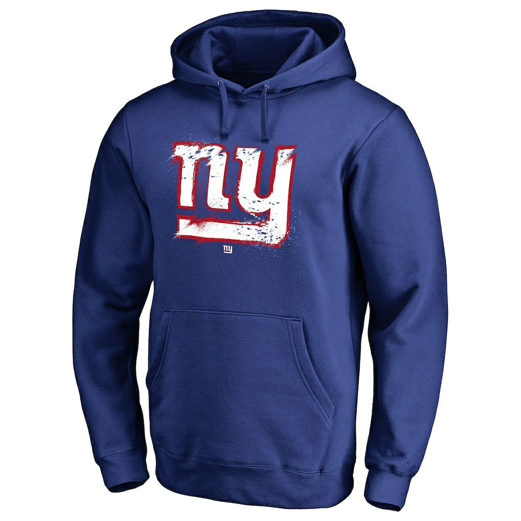 New York Giants Splatter Logo Pullover Hoodie - Royal Hoodies