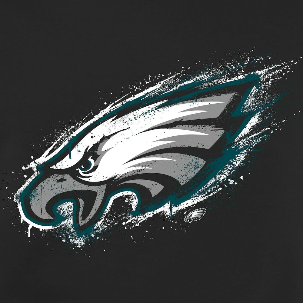 Philadelphia Eagles Splatter Logo Pullover Hoodie - Black Hoodies