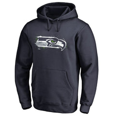 Seattle Seahawks Splatter Logo Pullover Hoodie - College Navy Hoodies