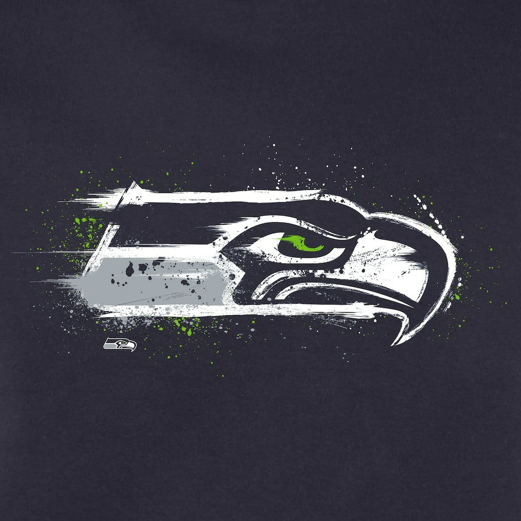 Seattle Seahawks Splatter Logo Pullover Hoodie - College Navy Hoodies
