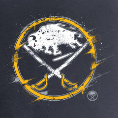 Buffalo Sabres Women's Splatter Logo V-Neck T-Shirt - Navy | US 2902301