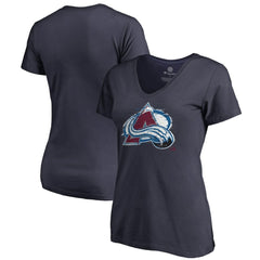Colorado Avalanche Women's Splatter Logo V-Neck T-Shirt - Navy | US 2902305