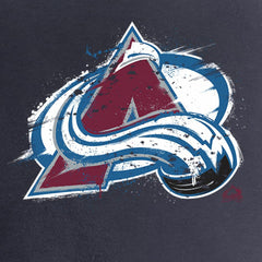 Colorado Avalanche Women's Splatter Logo V-Neck T-Shirt - Navy | US 2902305