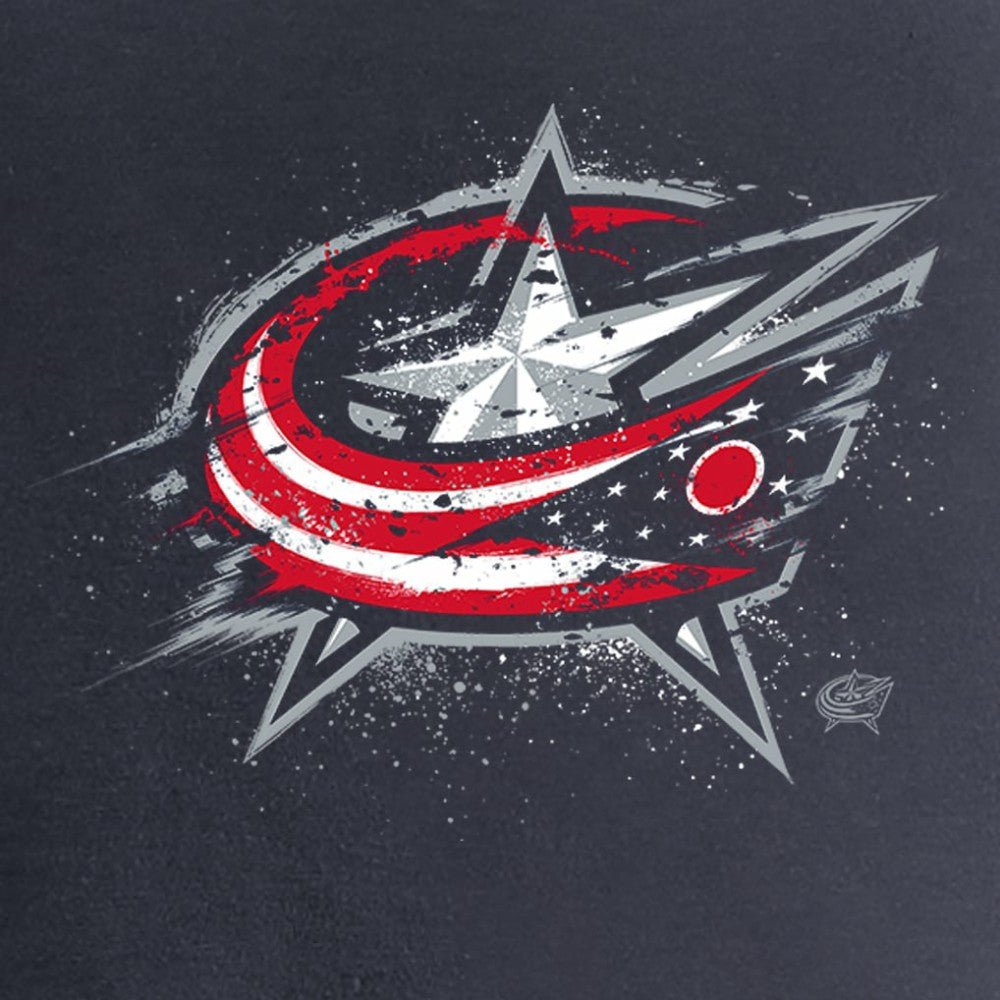 Columbus Blue Jackets Women's Splatter Logo V-Neck T-Shirt - Navy | US 2902306