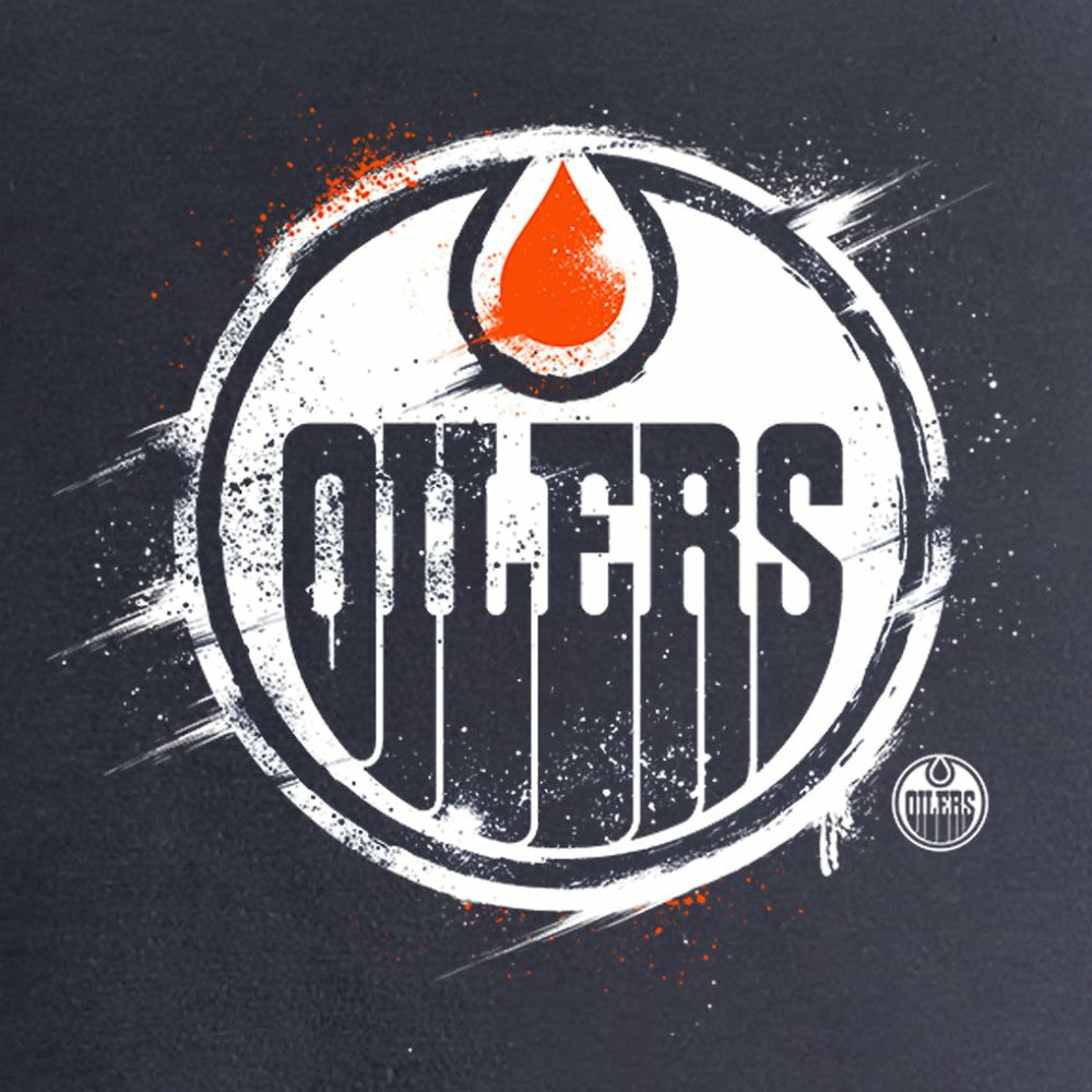 Edmonton Oilers Women's Splatter Logo V-Neck T-Shirt - Navy | US 2902309