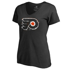 Philadelphia Flyers Women's Splatter Logo V-Neck T-Shirt - Black | US 2902319
