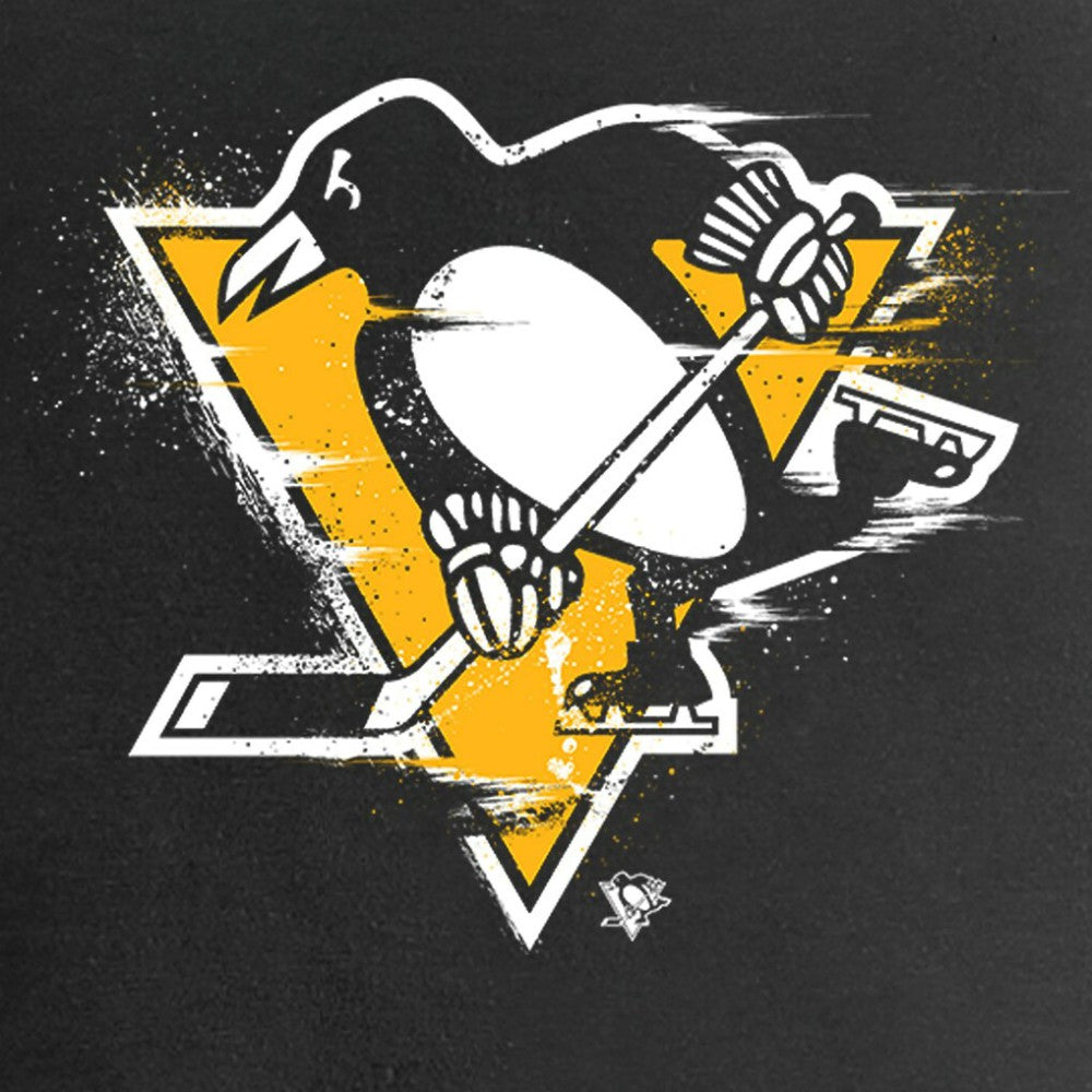 Pittsburgh Penguins Women's Splatter Logo V-Neck T-Shirt - Black | US 2902320