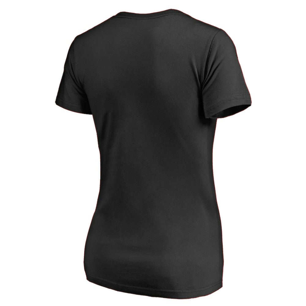Pittsburgh Penguins Women's Splatter Logo V-Neck T-Shirt - Black | US 2902320