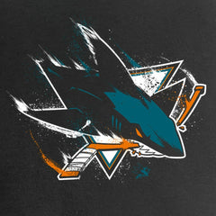 San Jose Sharks Women's Splatter Logo V-Neck T-Shirt - Black | US 2902321