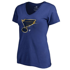 St. Louis Blues Women's Splatter Logo V-Neck T-Shirt - Royal | US 2902322