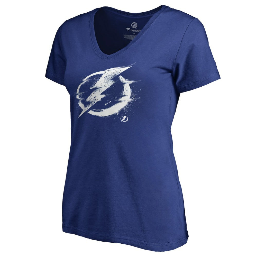 Tampa Bay Lightning Women's Splatter Logo V-Neck T-Shirt - Blue | US 2902323