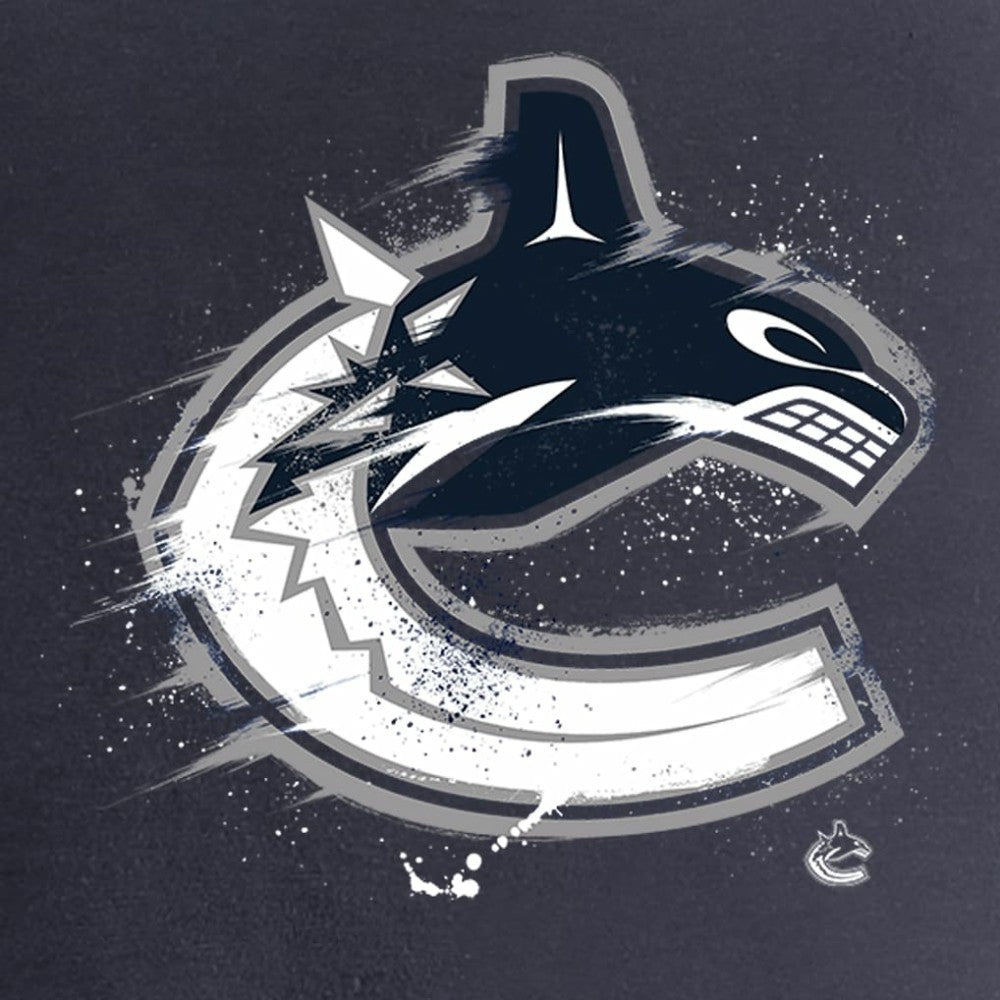 Vancouver Canucks Women's Splatter Logo V-Neck T-Shirt - Navy | US 2902325