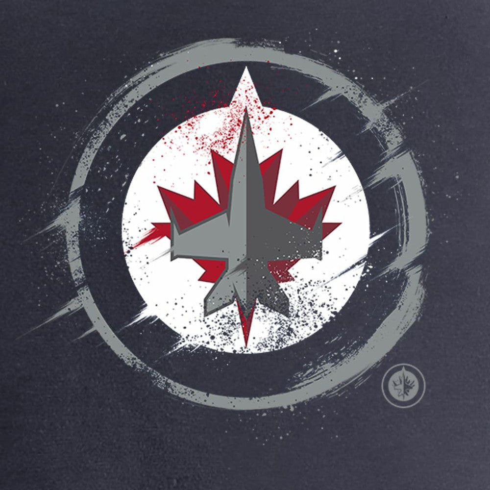 Winnipeg Jets Women's Splatter Logo V-Neck T-Shirt - Navy | US 2902328