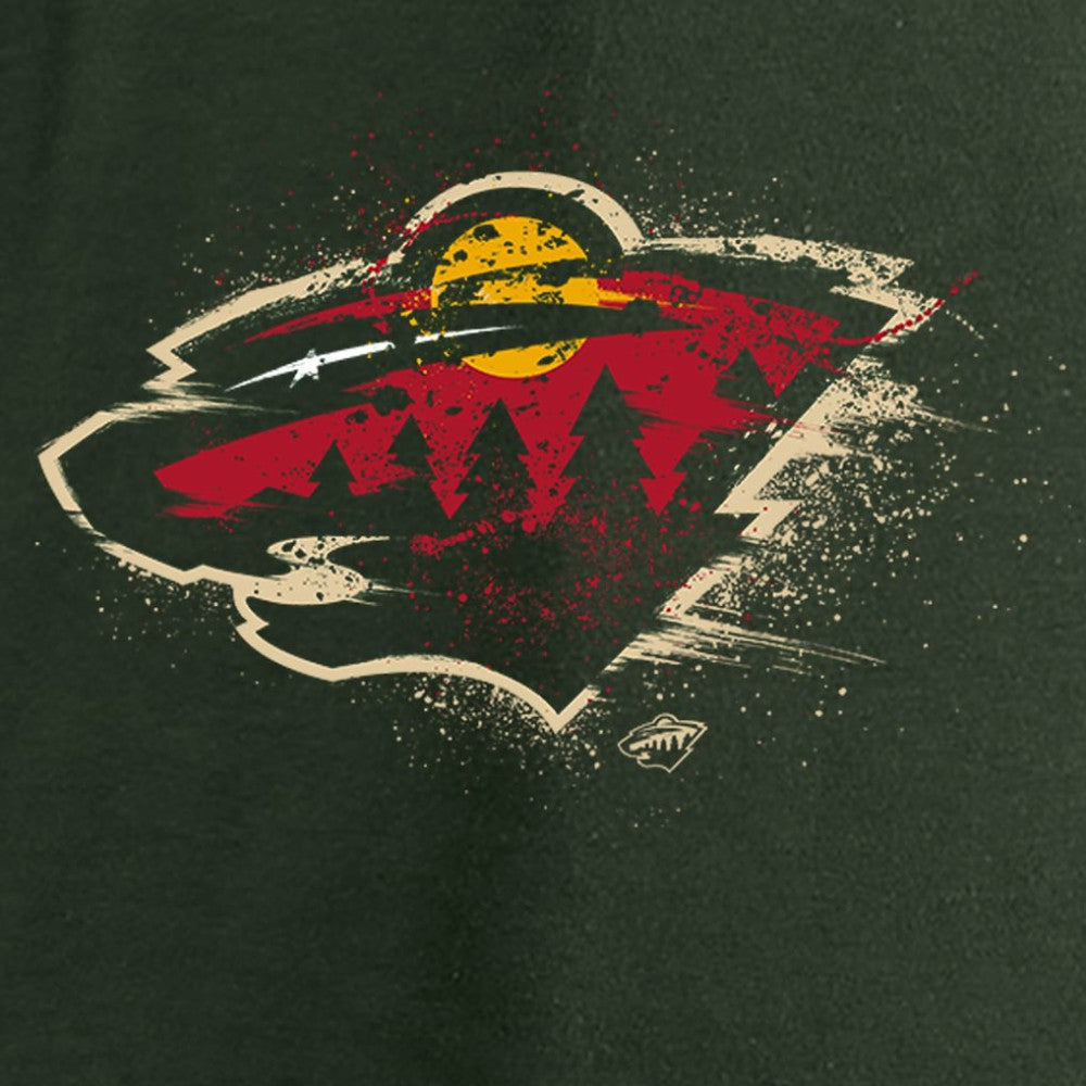 Minnesota Wild Women's Splatter Logo V-Neck Long Sleeve T-Shirt - Green | US 2902343