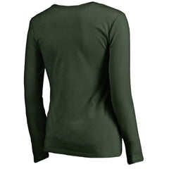 Minnesota Wild Women's Splatter Logo V-Neck Long Sleeve T-Shirt - Green | US 2902343