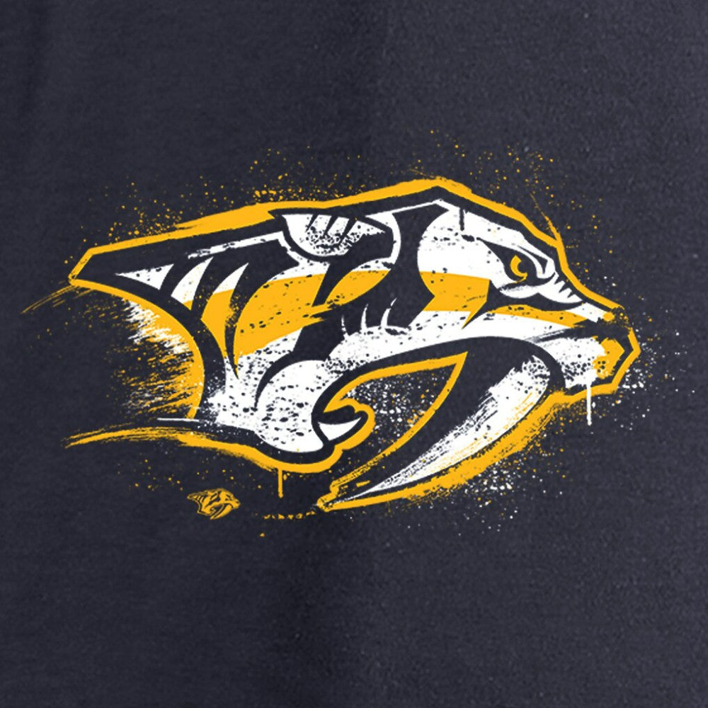 Nashville Predators Women's Splatter Logo V-Neck Long Sleeve T-Shirt - Navy | US 2902345