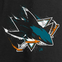San Jose Sharks Women's Splatter Logo V-Neck Long Sleeve T-Shirt - Black | US 2902352