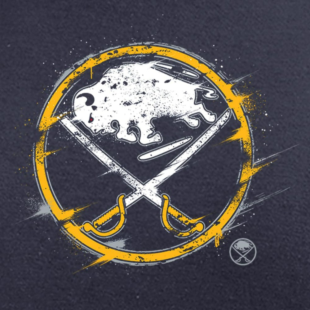Buffalo Sabres Splatter Logo Long Sleeve T-Shirt - Navy | US 2902398