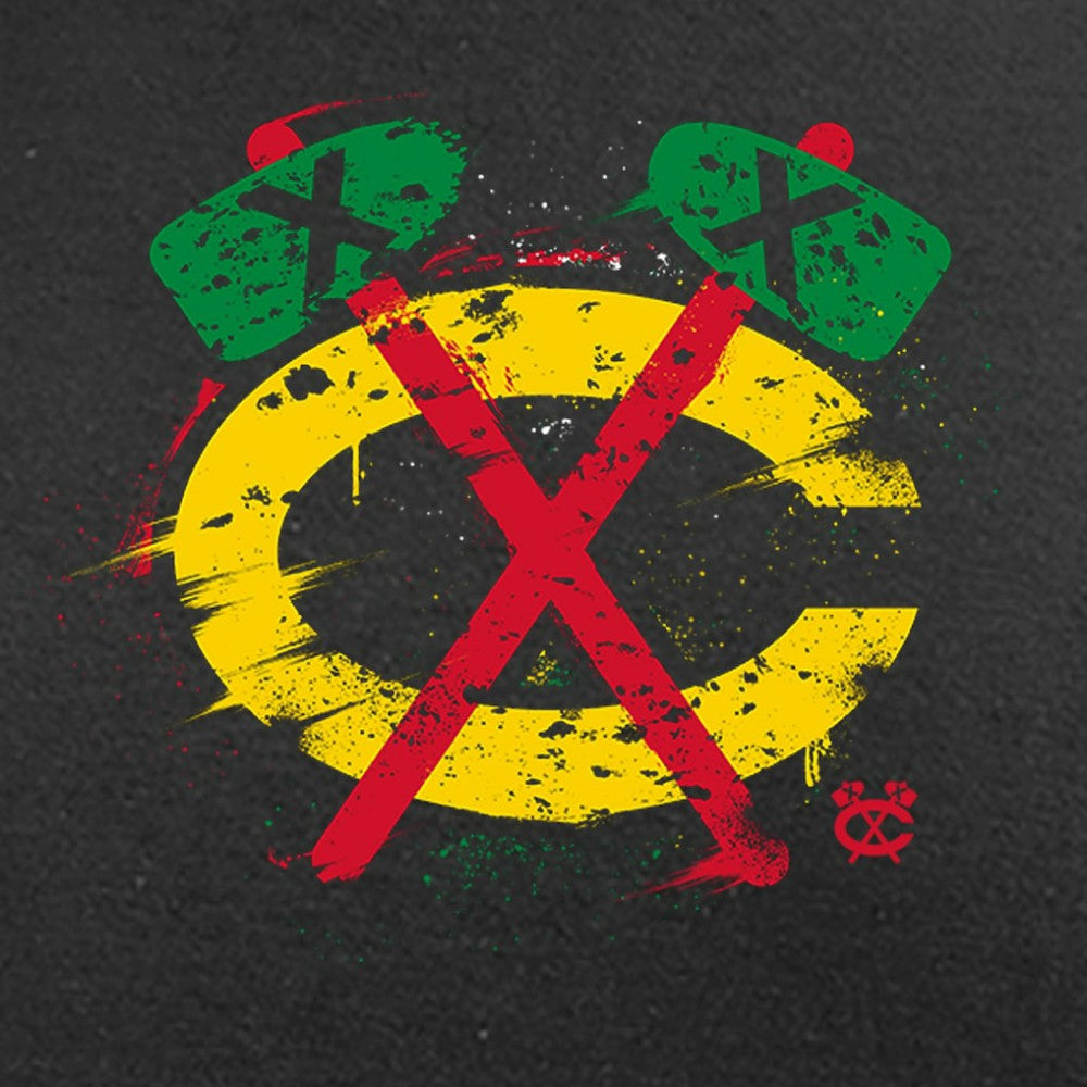 Chicago Blackhawks Splatter Logo Long Sleeve T-Shirt - Black | US 2902401