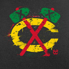 Chicago Blackhawks Splatter Logo Long Sleeve T-Shirt - Black | US 2902401