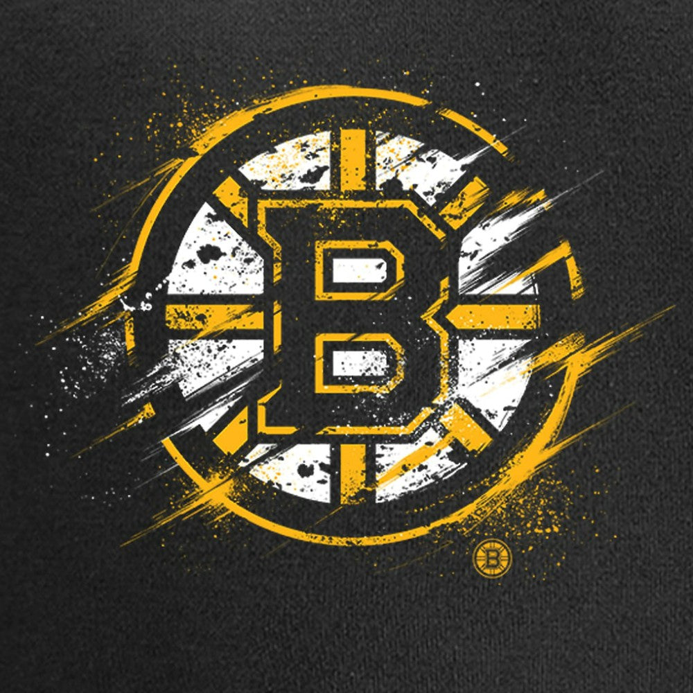 Boston Bruins Splatter Logo Pullover Hoodie - Black | US 2902429