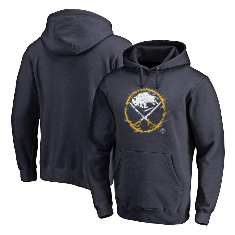 Buffalo Sabres Splatter Logo Pullover Hoodie - Navy | US 2902430