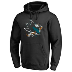 San Jose Sharks Splatter Logo Pullover Hoodie - Black | US 2902450