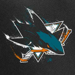 San Jose Sharks Splatter Logo Pullover Hoodie - Black | US 2902450