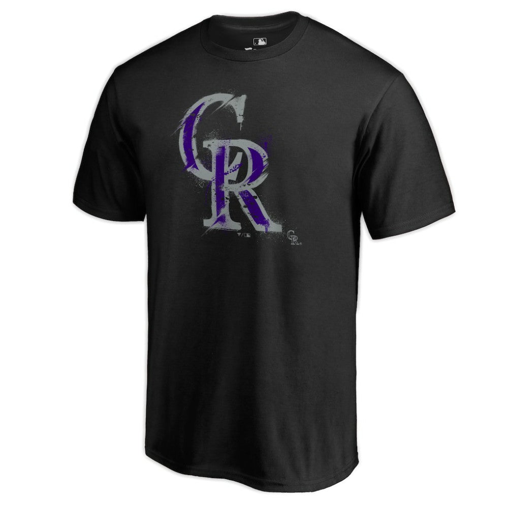 Colorado Rockies Splatter Logo T-Shirt - Black T-shirts