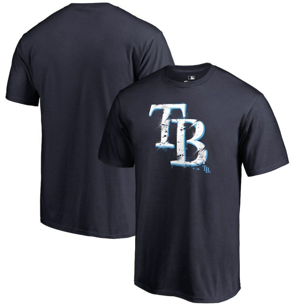 Tampa Bay Rays Splatter Logo T-Shirt - Navy T-shirts