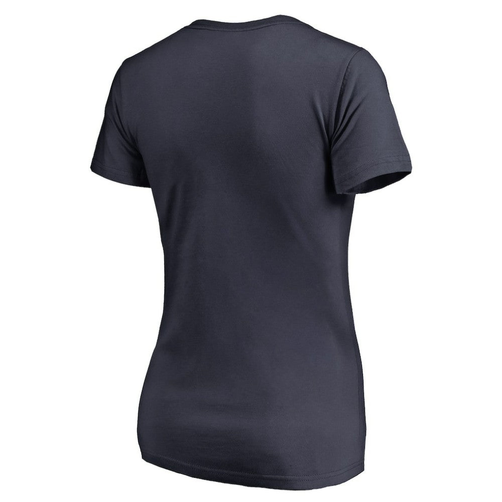 Seattle Mariners Women's Splatter Logo V-Neck T-Shirt - Navy T-shirts