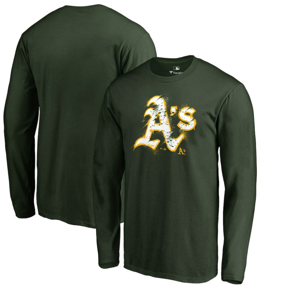 Athletics Splatter Logo Long Sleeve T-Shirt - Green T-shirts