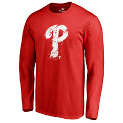 Philadelphia Phillies Splatter Logo Long Sleeve T-Shirt - Red T-shirts
