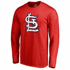 St. Louis Cardinals Splatter Logo Long Sleeve T-Shirt - Red T-shirts