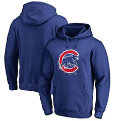 Chicago Cubs Splatter Logo Pullover Hoodie - Royal Hoodies