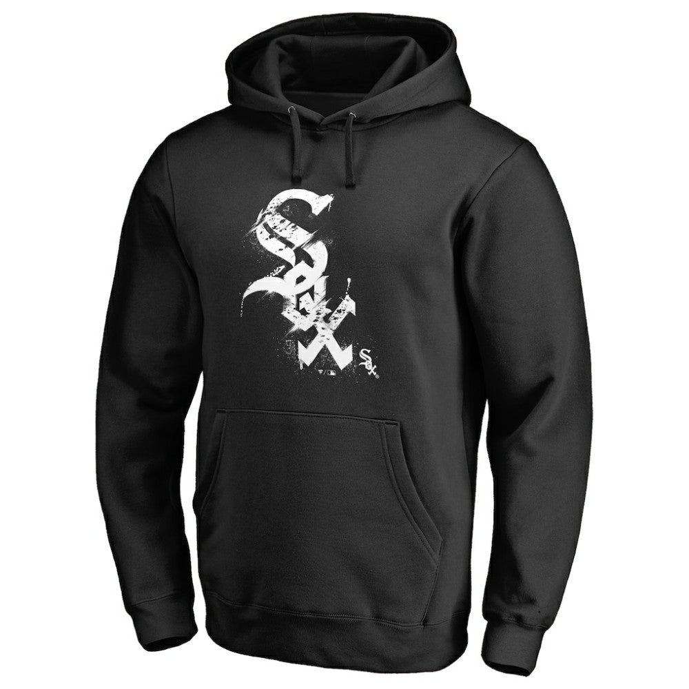 Chicago White Sox Splatter Logo Pullover Hoodie - Black Hoodies