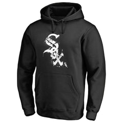 Chicago White Sox Splatter Logo Pullover Hoodie - Black Hoodies