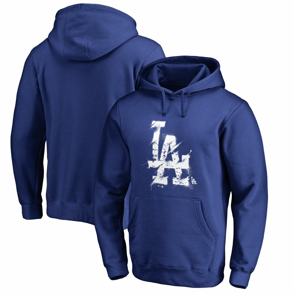 Los Angeles Dodgers Splatter Logo Pullover Hoodie - Royal Hoodies