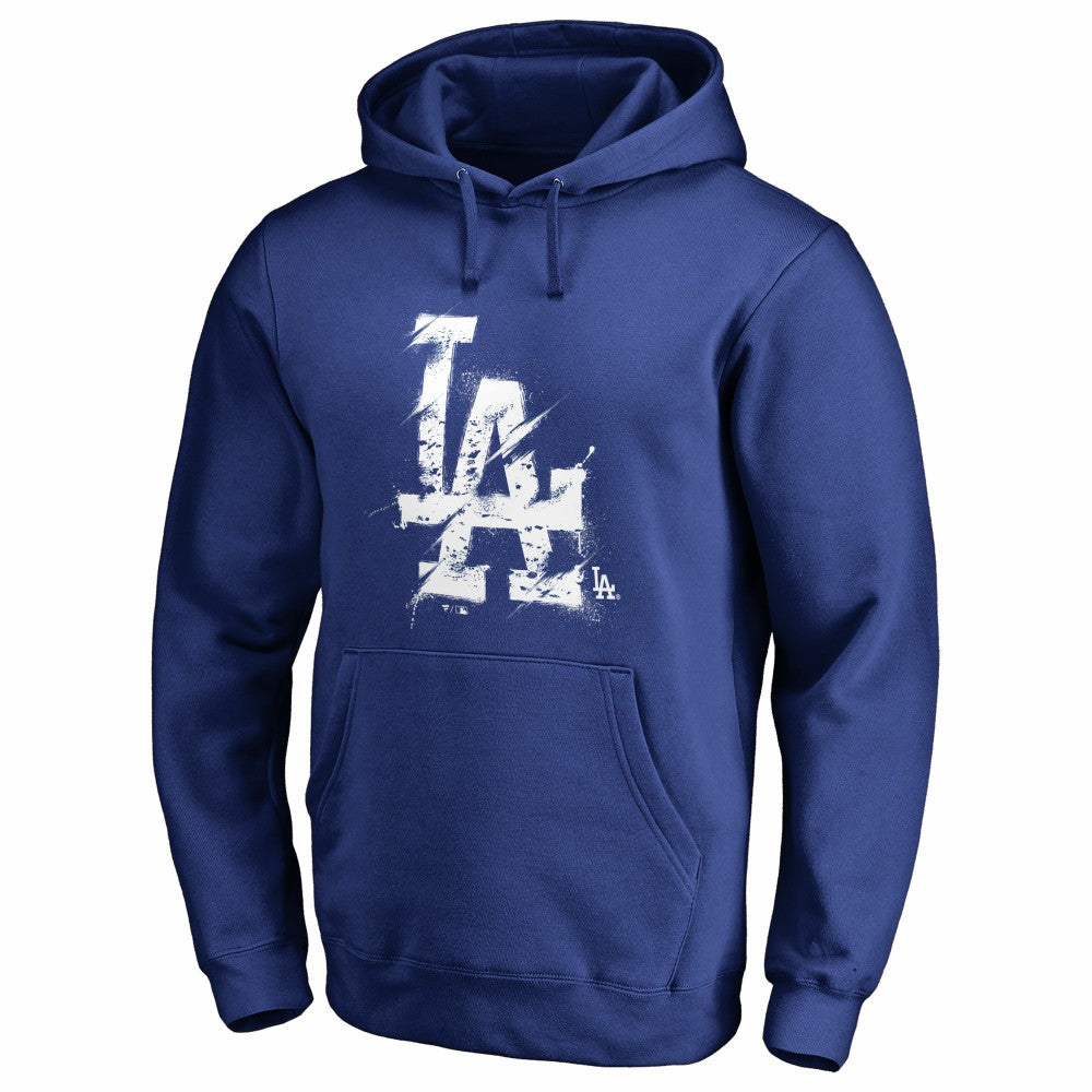 Los Angeles Dodgers Splatter Logo Pullover Hoodie - Royal Hoodies