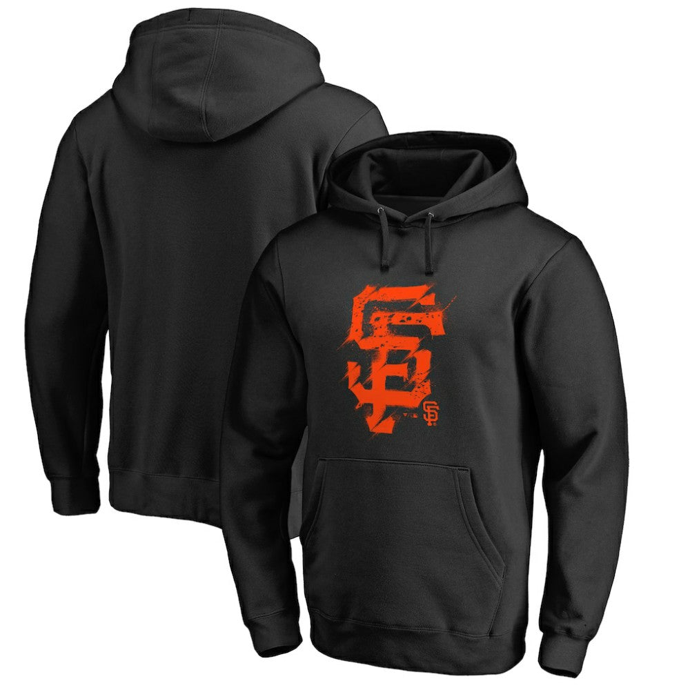 San Francisco Giants Splatter Logo Pullover Hoodie - Black Hoodies