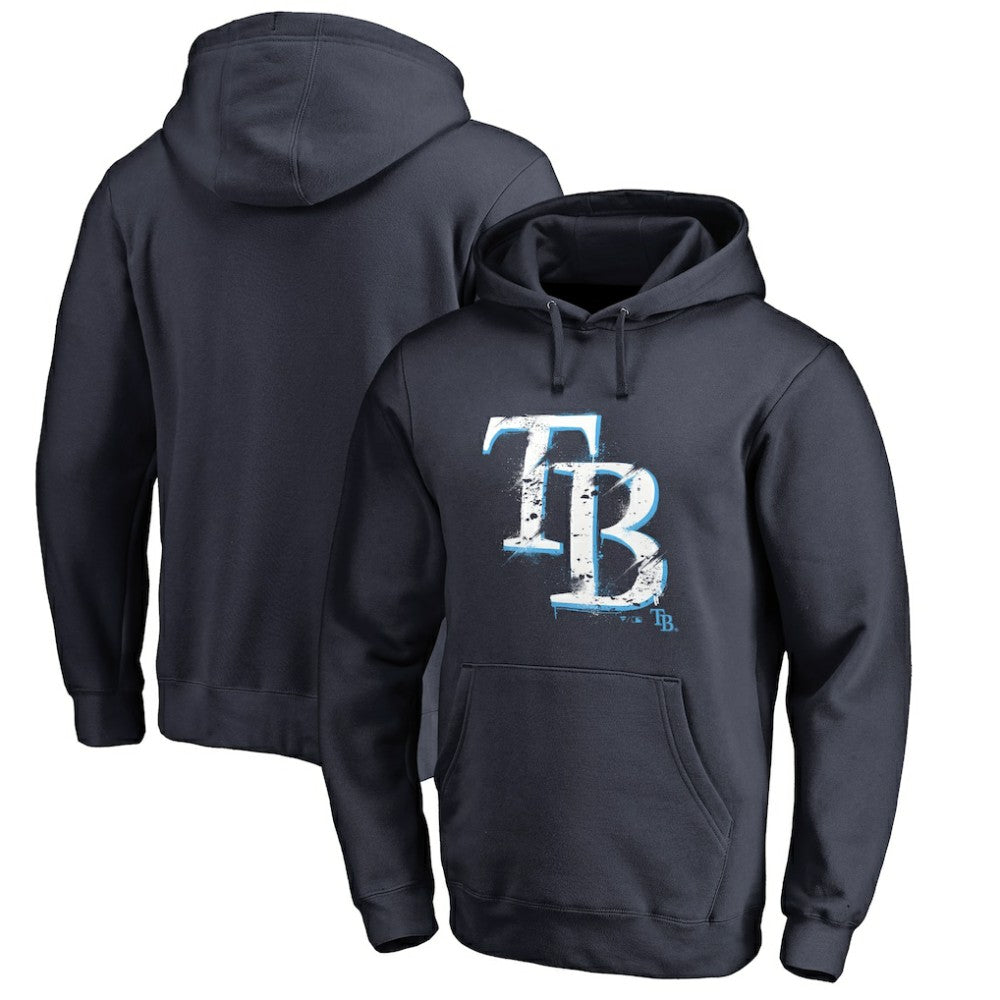 Tampa Bay Rays Splatter Logo Pullover Hoodie - Navy Hoodies