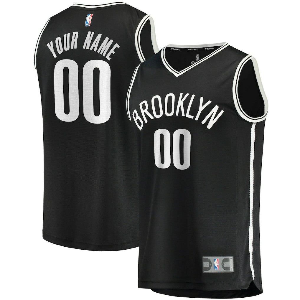 Brooklyn Nets Fast Break Custom Replica Jersey Black Icon Edition - Fanatics