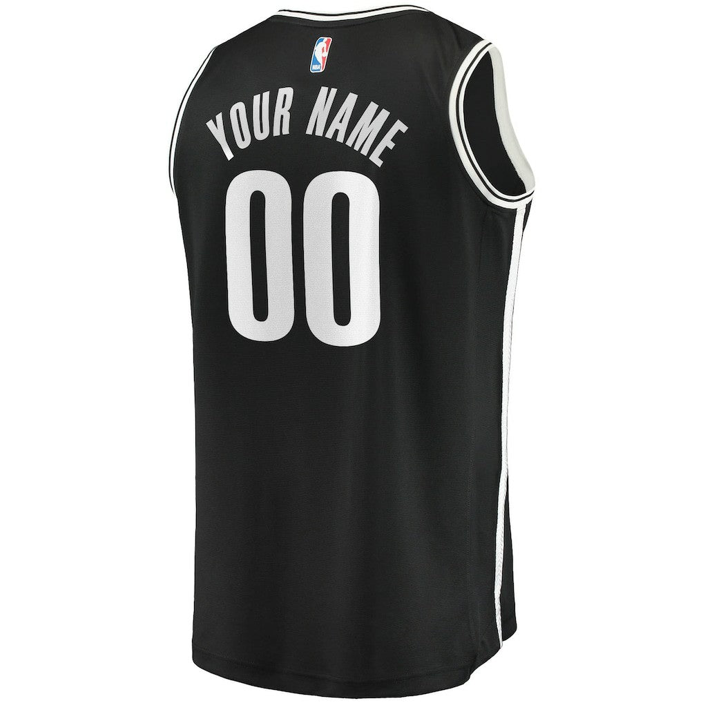 Brooklyn Nets Fast Break Custom Replica Jersey Black Icon Edition - Fanatics