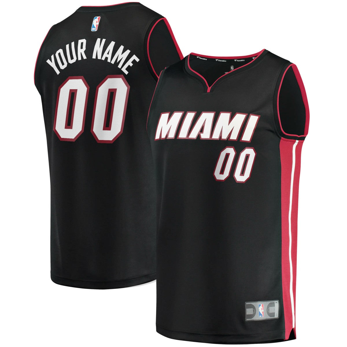 Miami Heat Fast Break Custom Replica Jersey Black Icon Edition - Fanatics